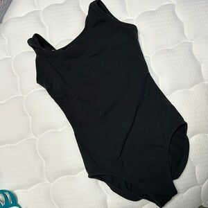 Black Cotton Tank Leotard